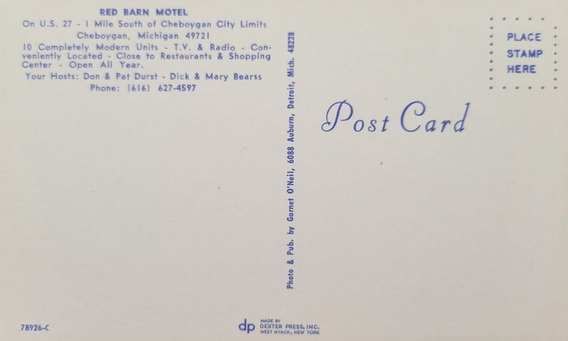 Red Barn Motel - Vintage Postcard